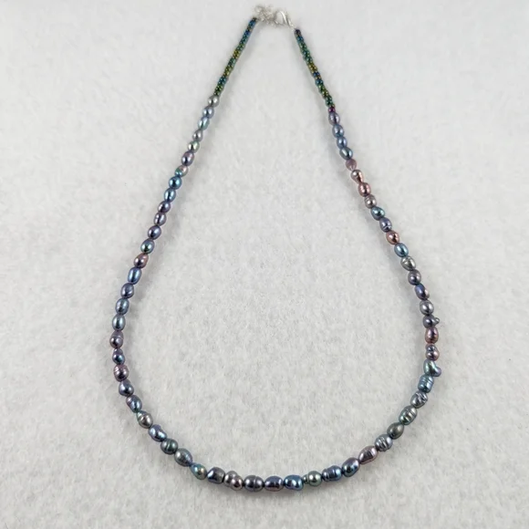 REAL 4-5mm Teeny Peacock Pearl Necklace - Picture 8 of 9